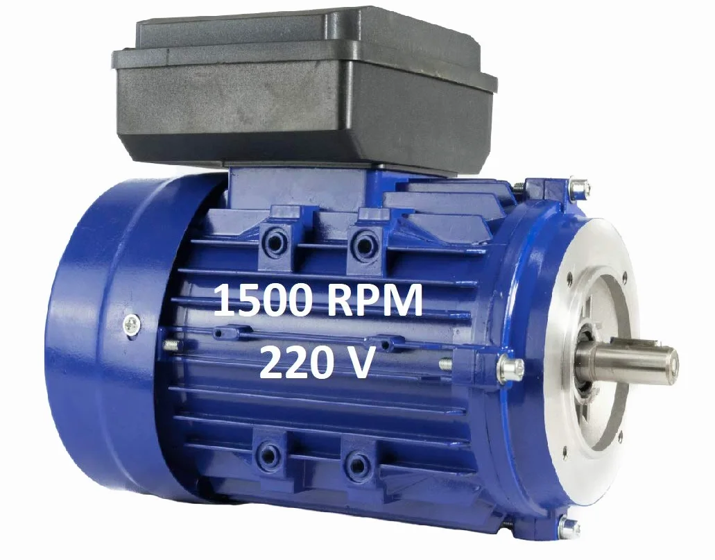 MOTOR ELECTRICO MONOFASICO 0,55KW / 0,75CV 220V 1500RPM B14 (BRIDA 120mm) TAMAÑO 80 - EJE 19mm ALTO PAR DE ARRANQUE ALREN