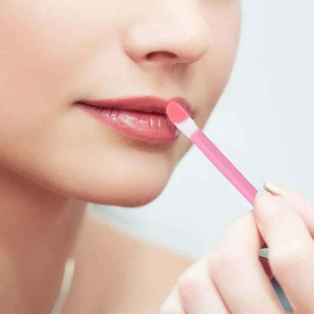 Pinceles Desechables para Labios, Pintalabios, Cejas, Juego de Herramientas de Belleza Rosa