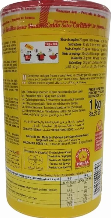 CALNORT Caldo de Cordero Deshidratado 1 Kg SIN GLUTEN
