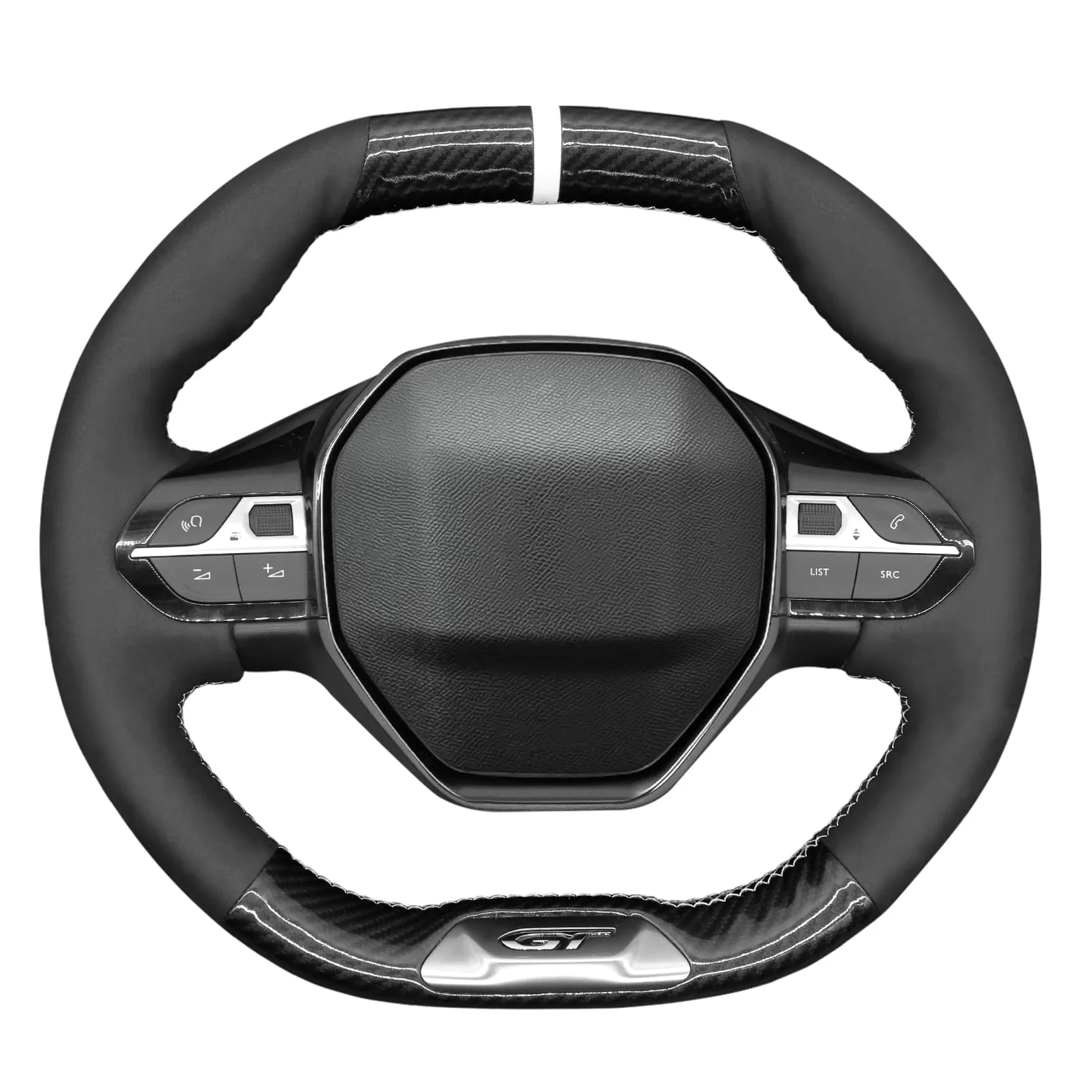 MEWANT Funda de Volante a Medida para Coser Peugeot 208 | volante Peugeot / Peugeot 208 (GT / GT Line) / 308 (GT) / 308 SW (GT) / 2008 / 3008 / 508 / 508 SW / 5008 / Rifter Duradero