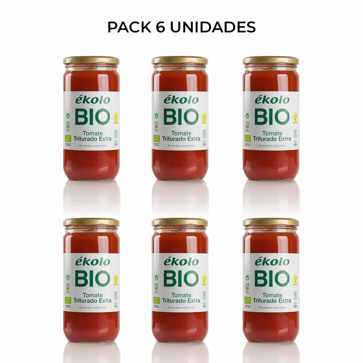 Ekolo Tomate Triturado Ecológico 6 Tarros 660 G 3960 ml