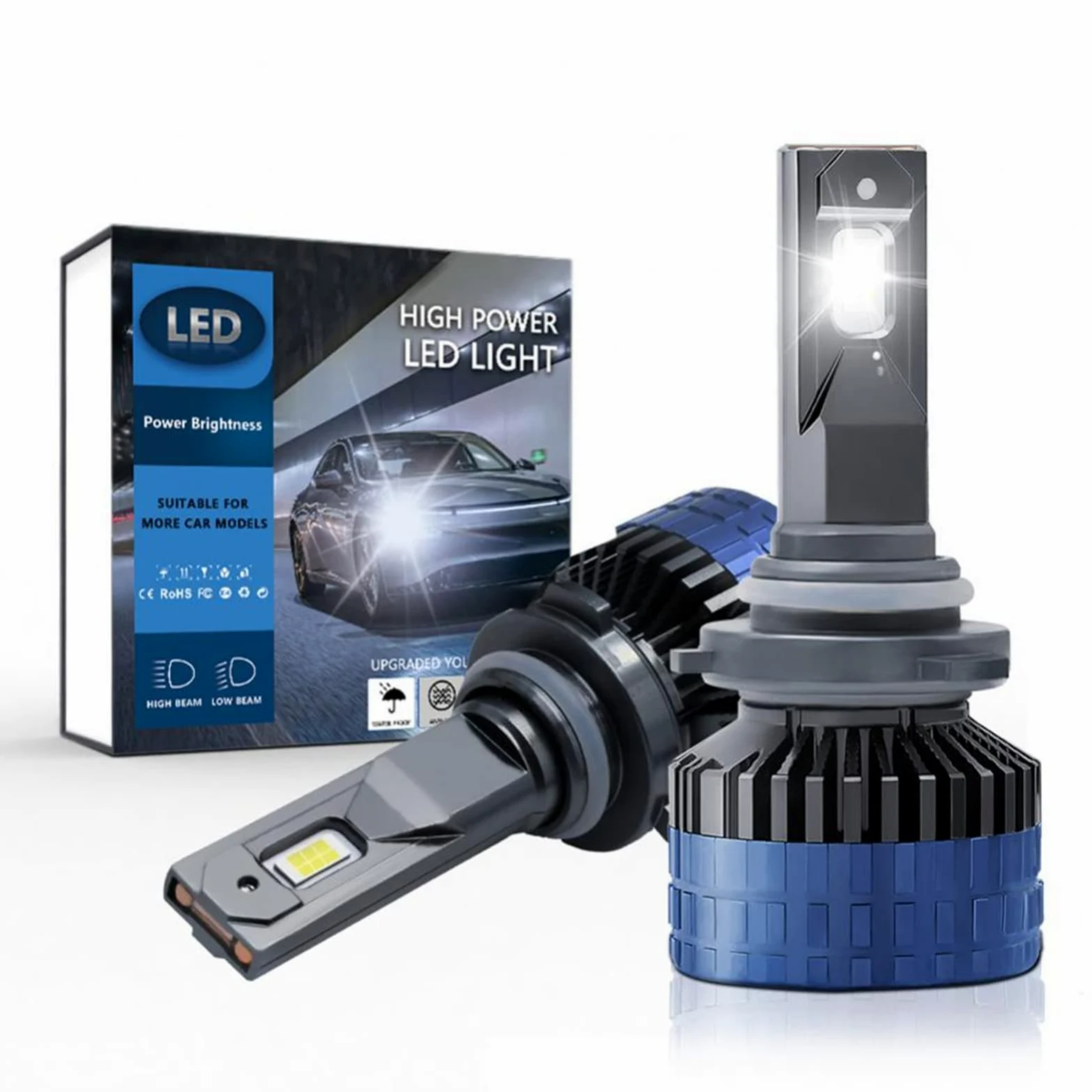 Bombillas LED Para Faros Delanteros, 110 W, 25000 Lúmenes, Kit De Conversión De Faros LED Superbrillantes, 6500 K, Blanco Frío, Resistente Al Agua IP68, Paquete De 2,H4