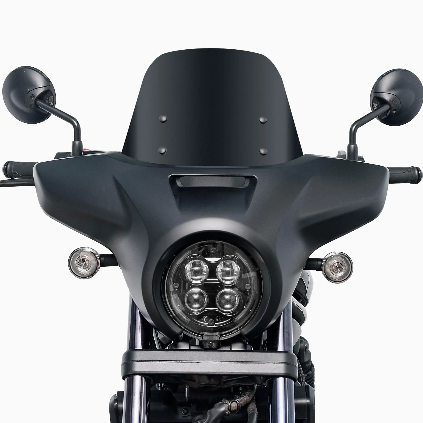 Máscara de carenado para Faros Delanteros de Motocicleta, Compatible con H-Onda Rebel CMX1100 CMX 1100 2021 2022 2023, Deflector de Viento (Humo con Negro Mate)