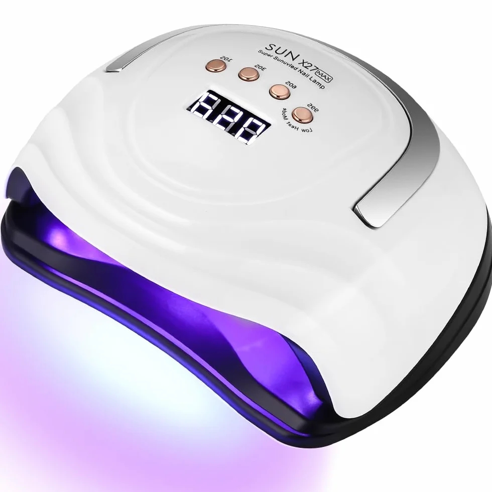 Lámpara de Uñas UV LED 380W, 81 Lámparas, Secadora Rápida con Temporizador y Pantalla LCD para Gel