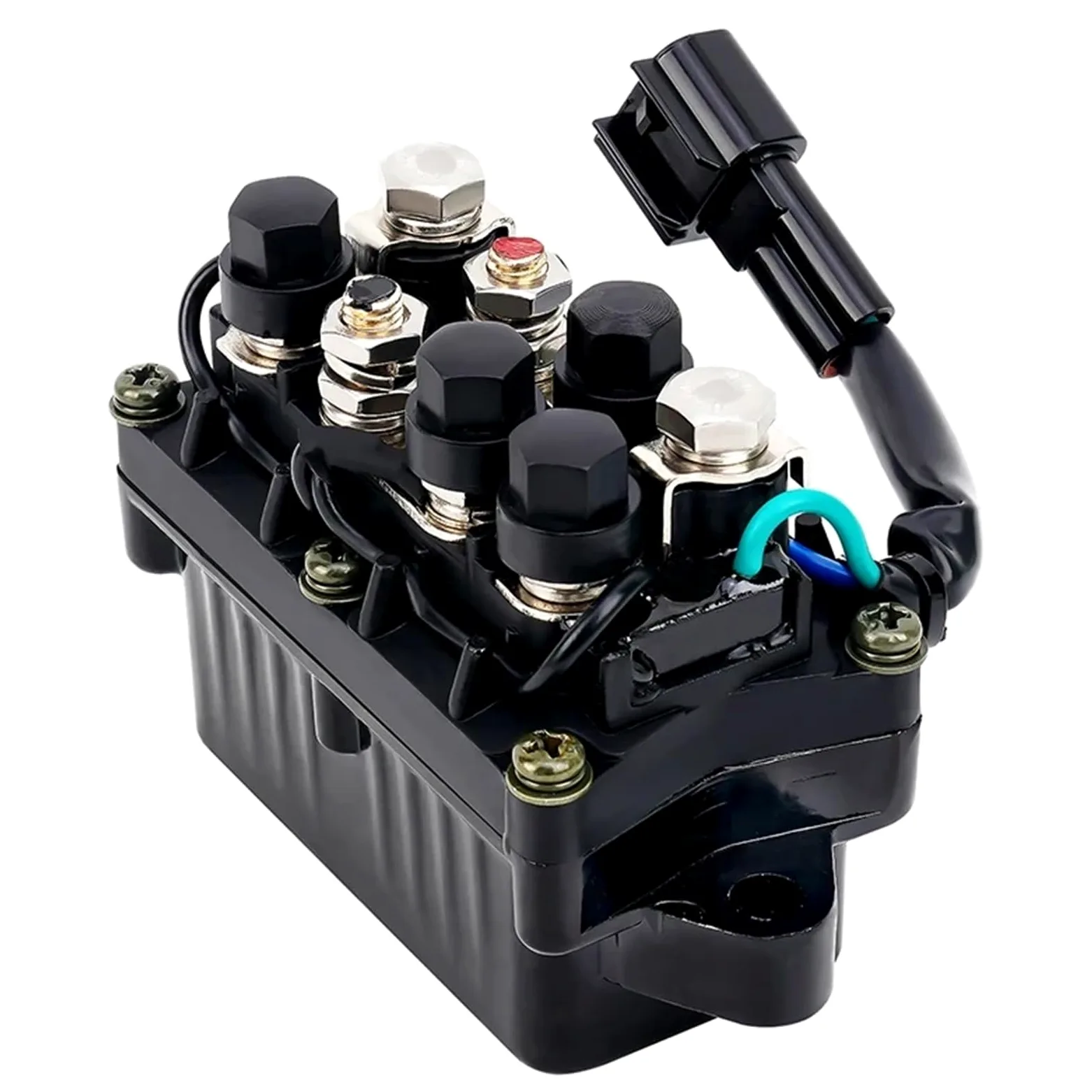 Relé arranque genérico Solenoide de relé de arranque de 12 V compatible con Yamaha motores fueraborda de 4 tiempos F-225 F-90 HP F150TLRC F60TLRD F75TLRD F30LEHA Solenoide arrancador motocicleta