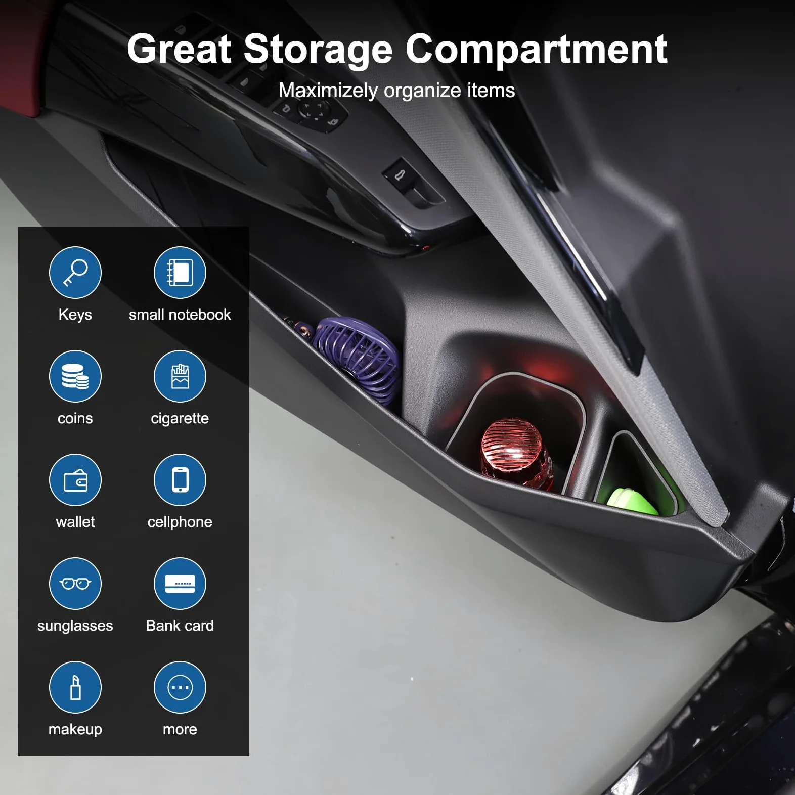 PIUGILH Caja de almacenamiento para puerta delantera de coche adecuada para BMW X3 2025, caja organizadora de puerta de coche para BMW X3 G45 accesorios, juego de 6 organizadores de cenicero de puerta