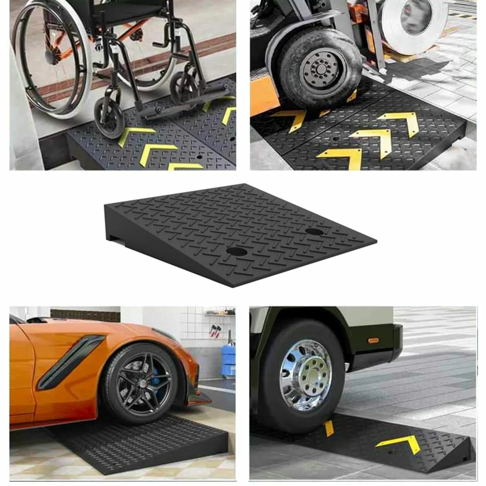 Rampa De Goma, 9-21 Cm Rampa De Umbral De Altura De Elevación, Rampas De Paso para Vehículos Sillas De Ruedas Motocicletas Bicicletas Trolley Scooter (50x50x9cm)