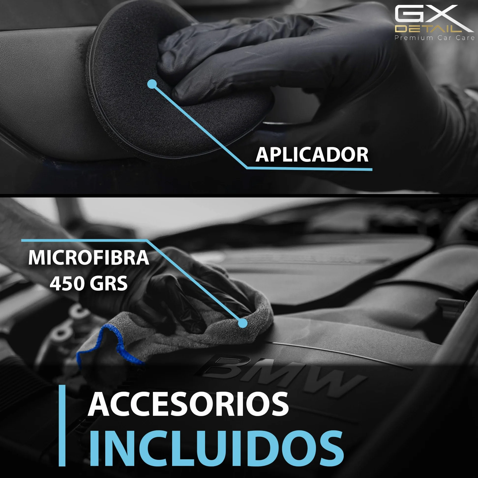 GxDetail Recuperador de Plásticos y Abrillantador Hidratador de Plástico y Neumáticos Coche y Moto 5 Litros – Recuperador de Gomas Viejas, Interior, Exterior, Ruedas.