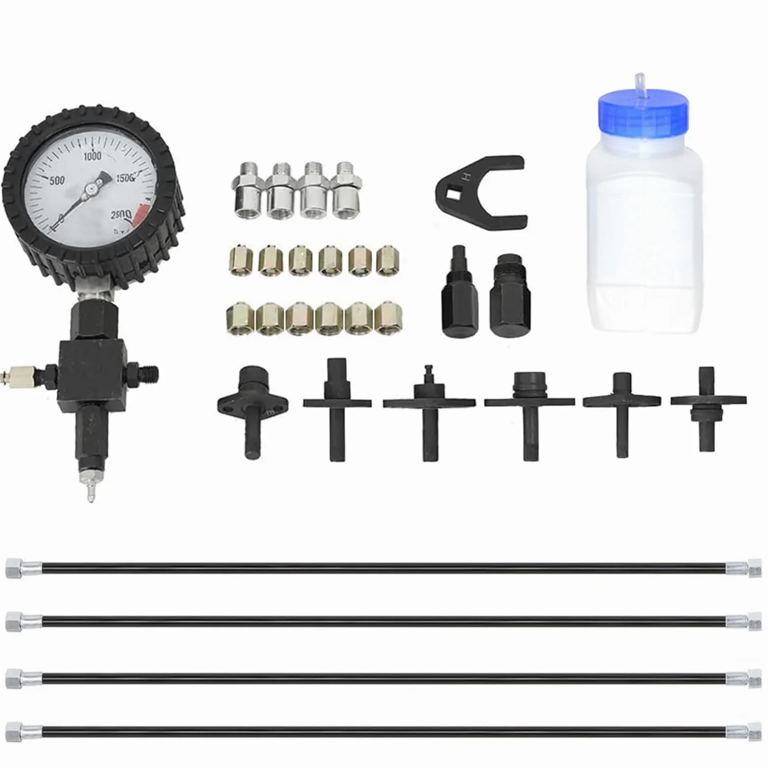 Kit de comprobador de presión de bomba de combustible para diagnósticos precisos y resolución de problemas en motores de gasolina y diésel