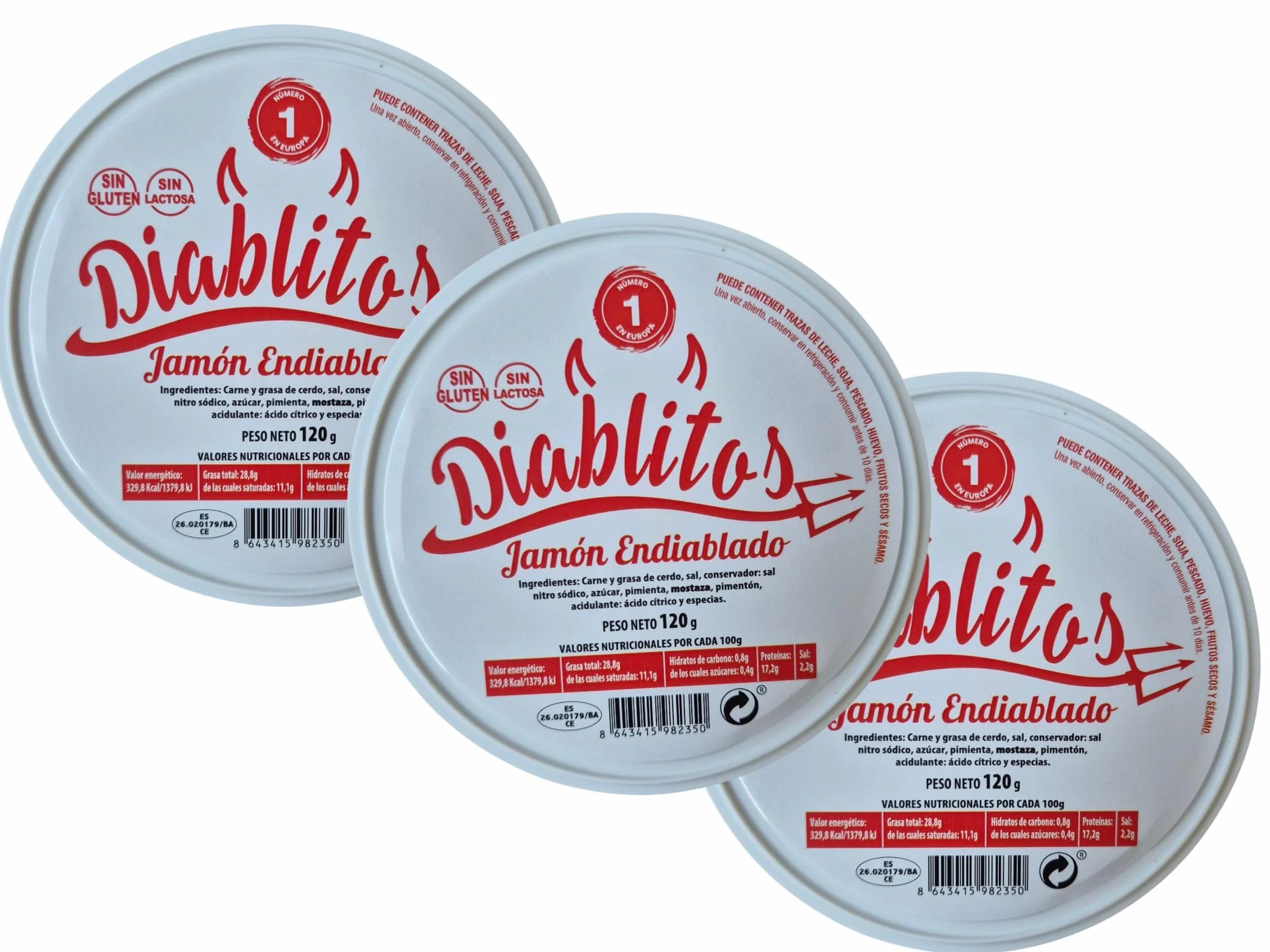 Pack 3 Latas Jamón Endiablado Diablitos 120 g – Auténtico Sabor Venezolano