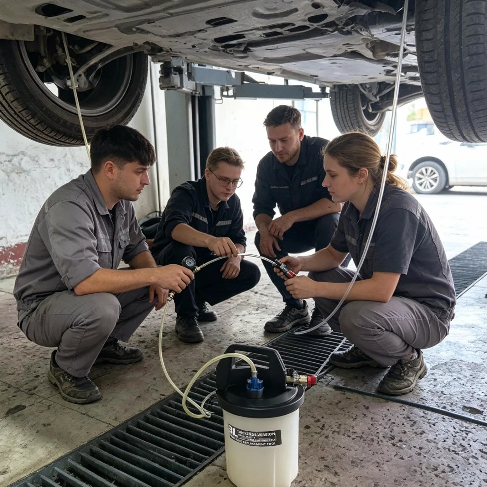Extractor de Líquido de Frenos Depósito antirretorno de 3L de capacidad | Kit Extractor Fluido Frenos para Reparación Vehículo Para Mecánicos de Coche, Mantenimiento y Garaje