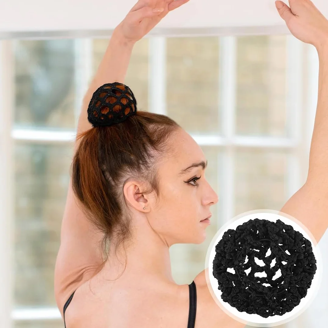 Redecilla para Cabello con Lunares 4 Piezas - Mallas Elásticas para Ballet y Baile