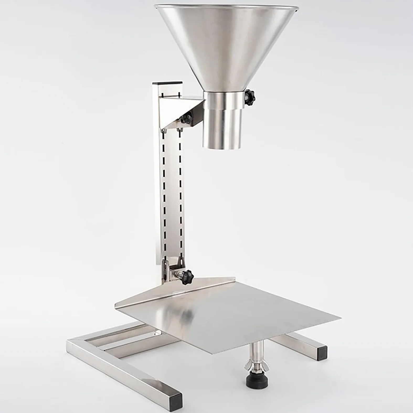 Embudo de Acero inless con nd, Herramienta de llenado de Altura Ajustable para Bolsas de vacío, rampa Ancha de la Boca de 10cm, dispensador Manual Duradero para líquidos y Polvos