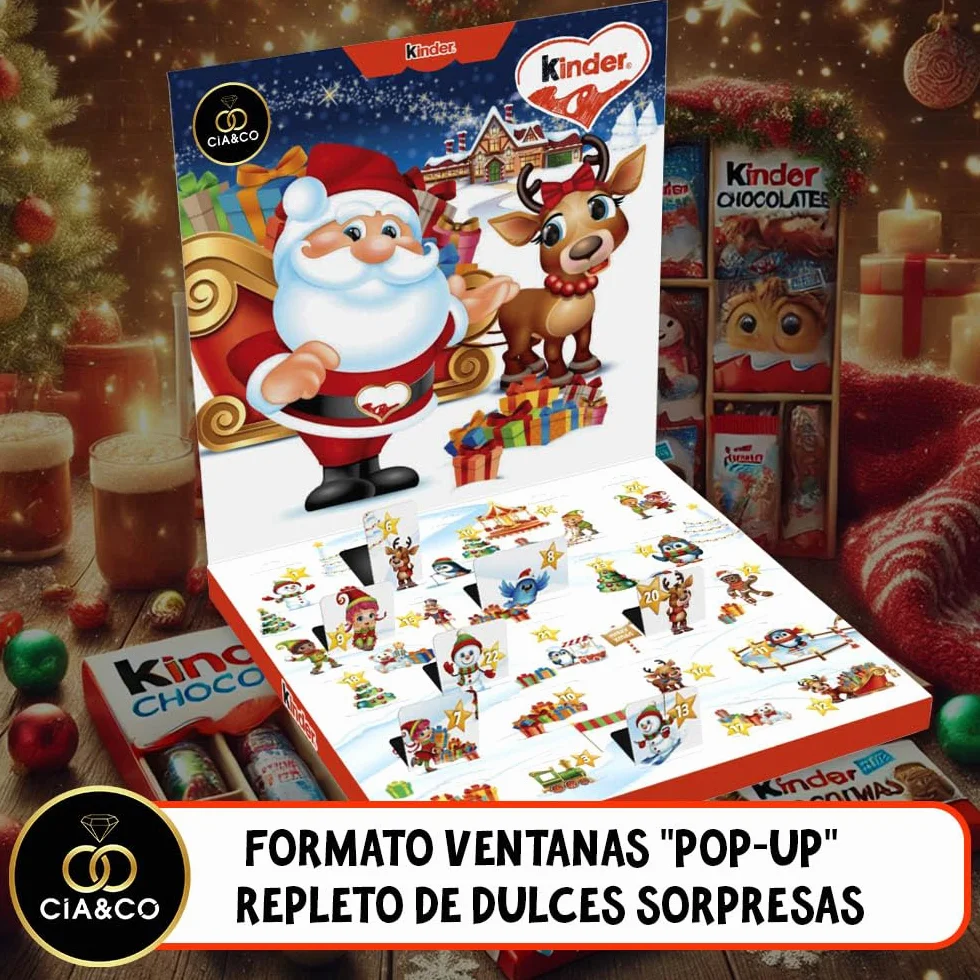 Kinder Calendario de Adviento POP UP 2025 24 Chocolates Variados 125 g