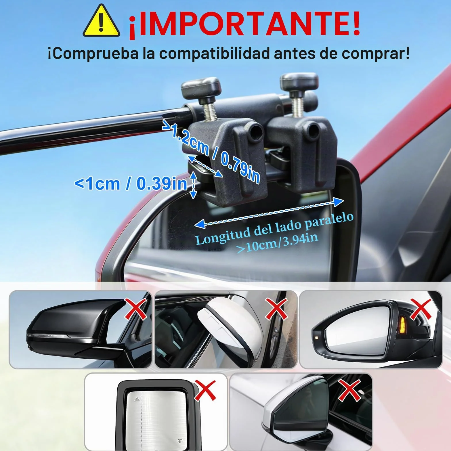 SUPAREE Espejos Caravana Coche Retrovisores Caravana Coche Espejo Retrovisor caravana coche para Remolque Furgoneta Camion Tractor Universal 2 Unidades