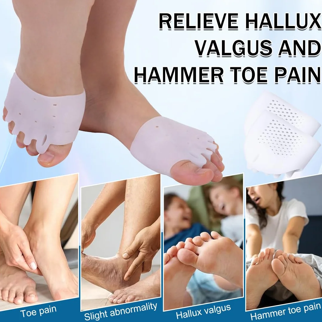 Almohadillas de Silicona para Metatarsal, Separador Dedos Pie de Gel, 2 Pares