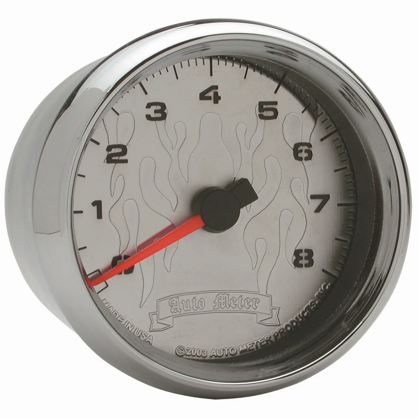 Auto Meter Tacómetro de calibre 19309 (calibre Pro-Cycle, tacómetro, 2 5/8 pulgadas, 8K rpm, 2 y 4 cilindros, llama cromada, ciclo profesional)