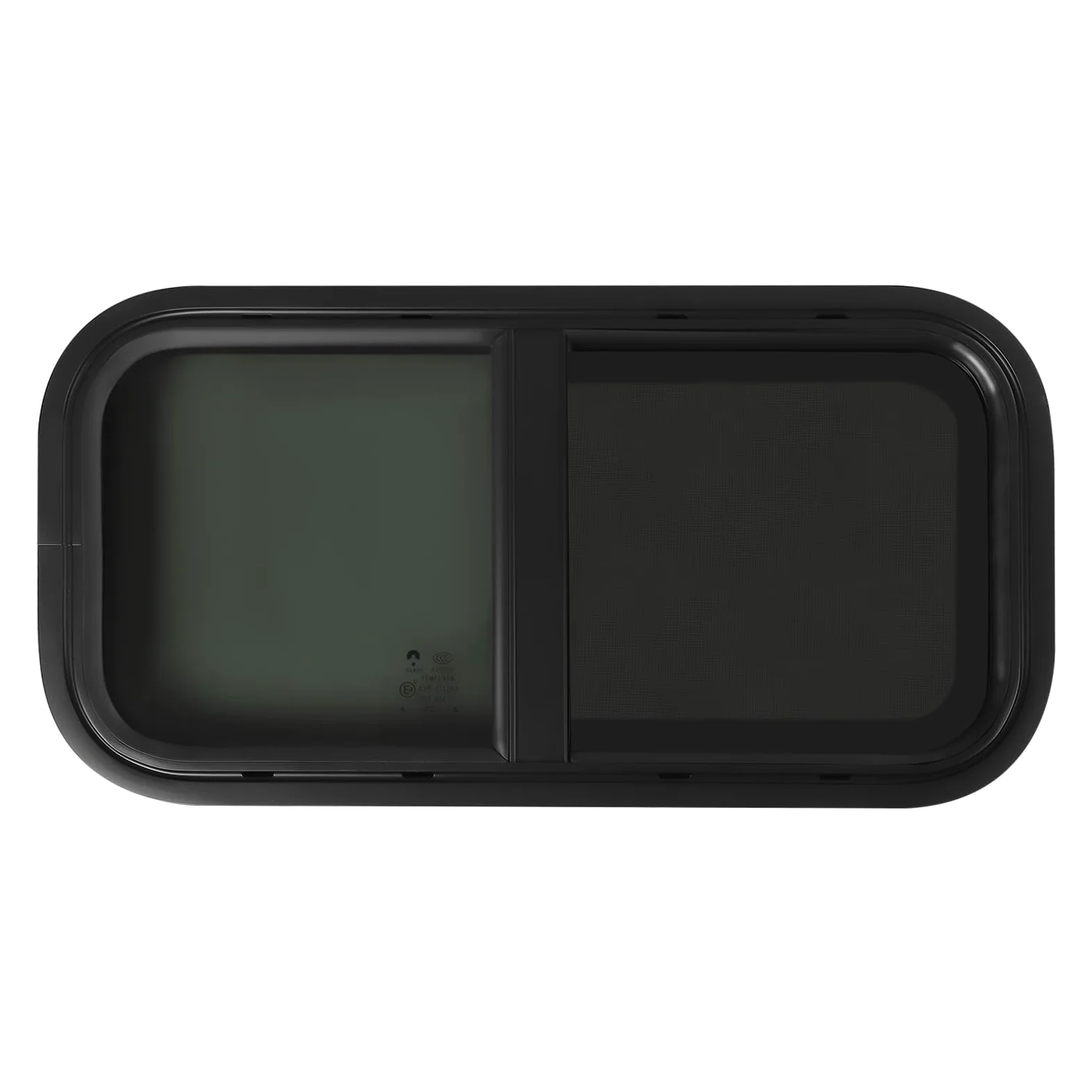 Ventana de caravana de 700 x 400 mm, para caravanas, con red de protección contra insectos, color negro, para autocaravanas, remolques y camionetas, instalación de sujeción para 46-60 mm de grosor