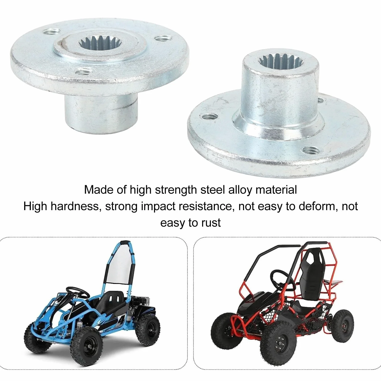 Par de 17T 3 Pernos Eje Trasero Aleación de Acero Buje Quad Bike ATV Kart Neumáticos 5 Pulgadas