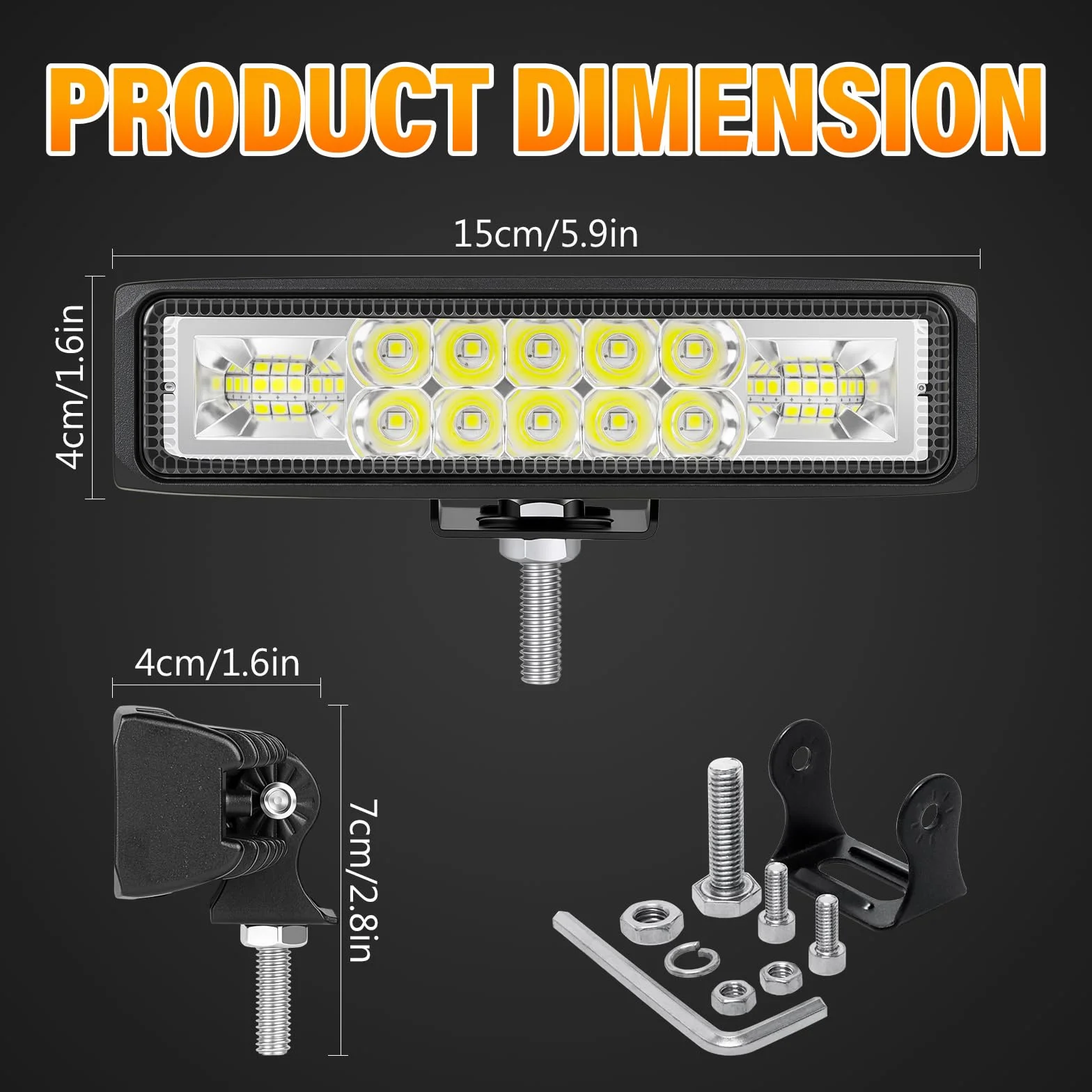 RIGIDON 4PCS 6 Pulgadas 15cm 24W Focos LED Tractor 12V 24V Impermeable Luz Antiniebla Barra LED Coche 4x4 Off-road ATV UTV SUV