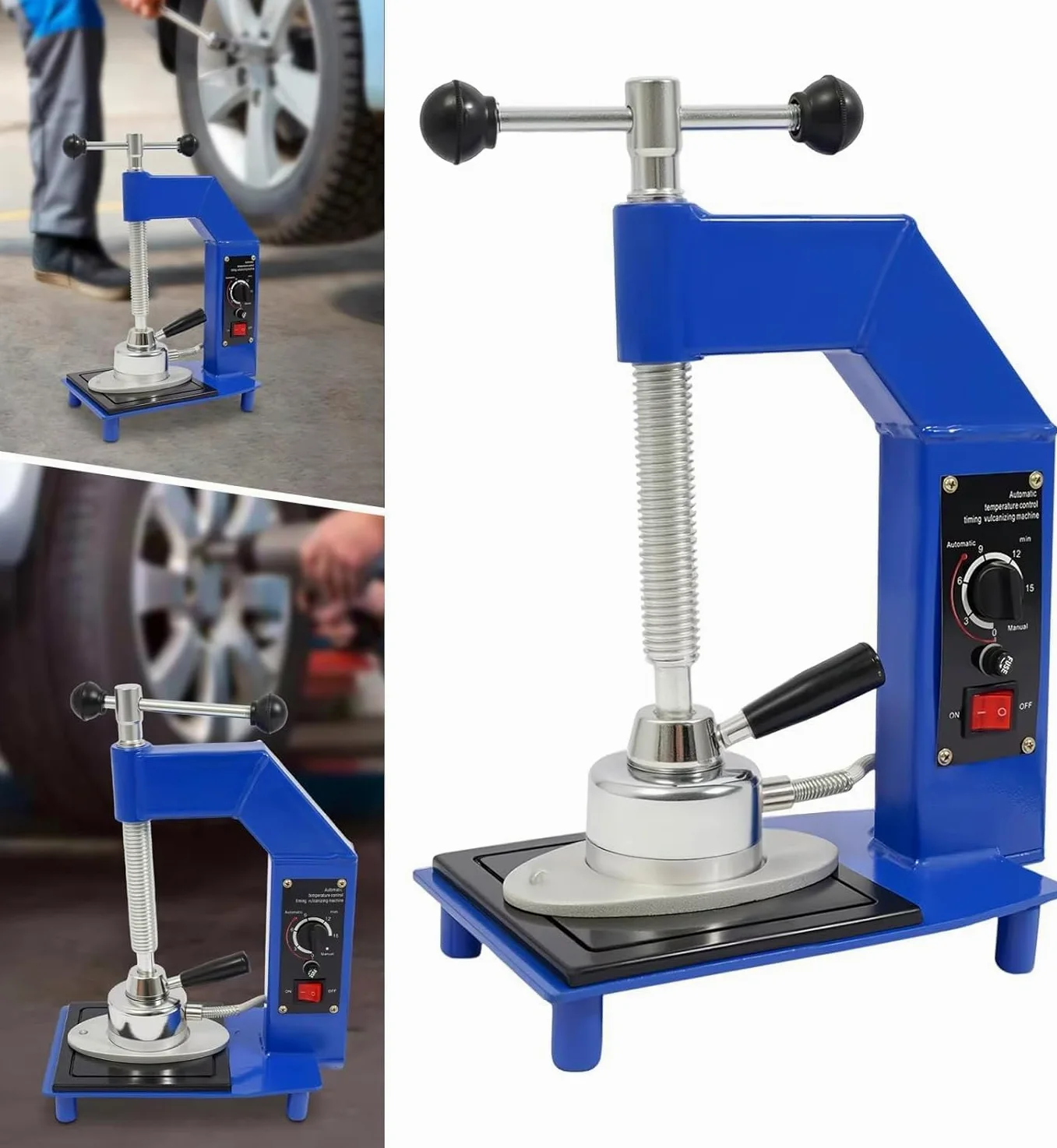 Máquina de vulcanización de neumáticos con temperatura ajustable para reparaciones de banda de rodadura y paredes laterales en neumáticos de automóviles, todoterreno y camiones ligeros