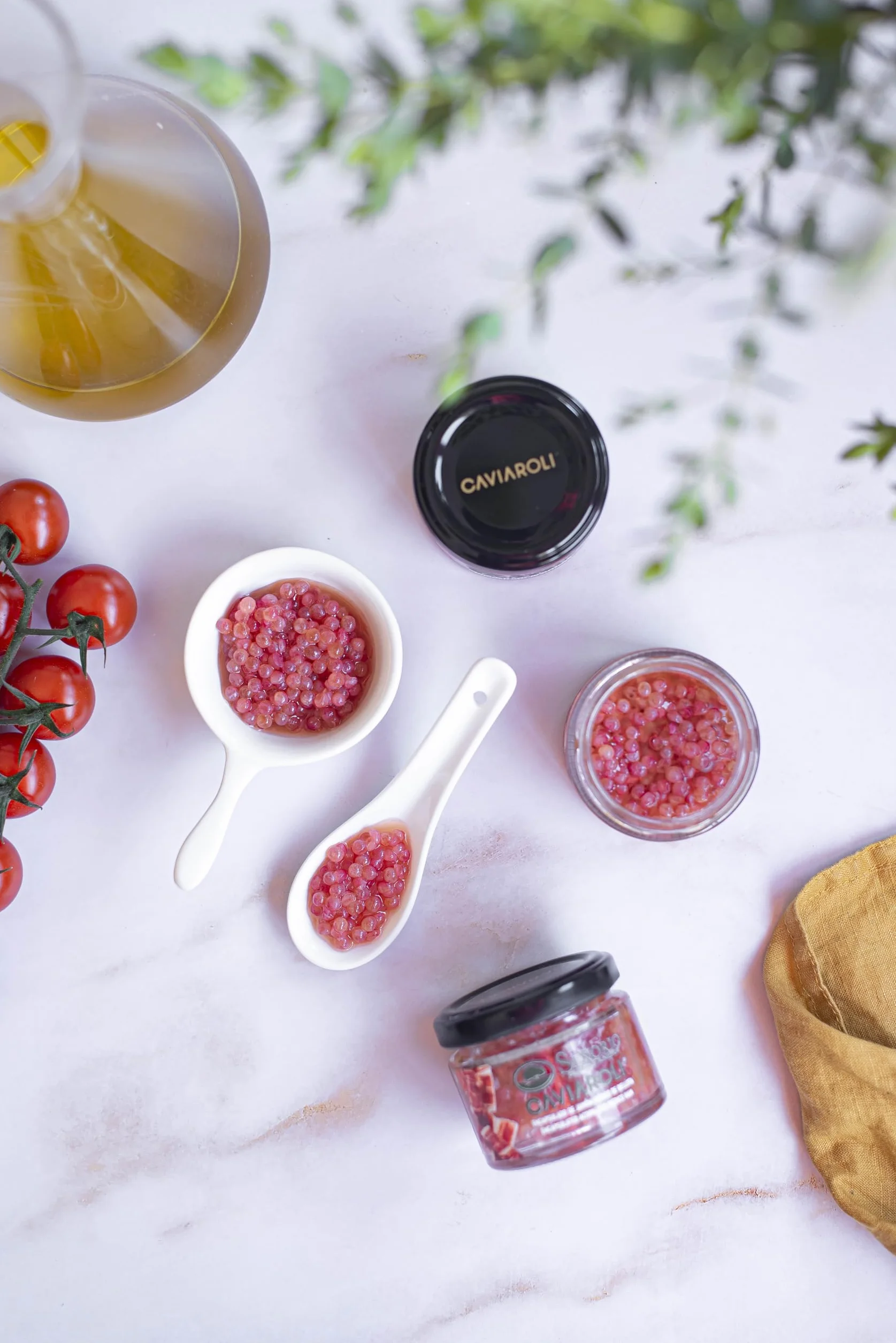 Caviaroli Perlas de Aceite de Oliva Virgen Extra sabor Jamón Ibérico de Bellota Gourmet 50 gramos