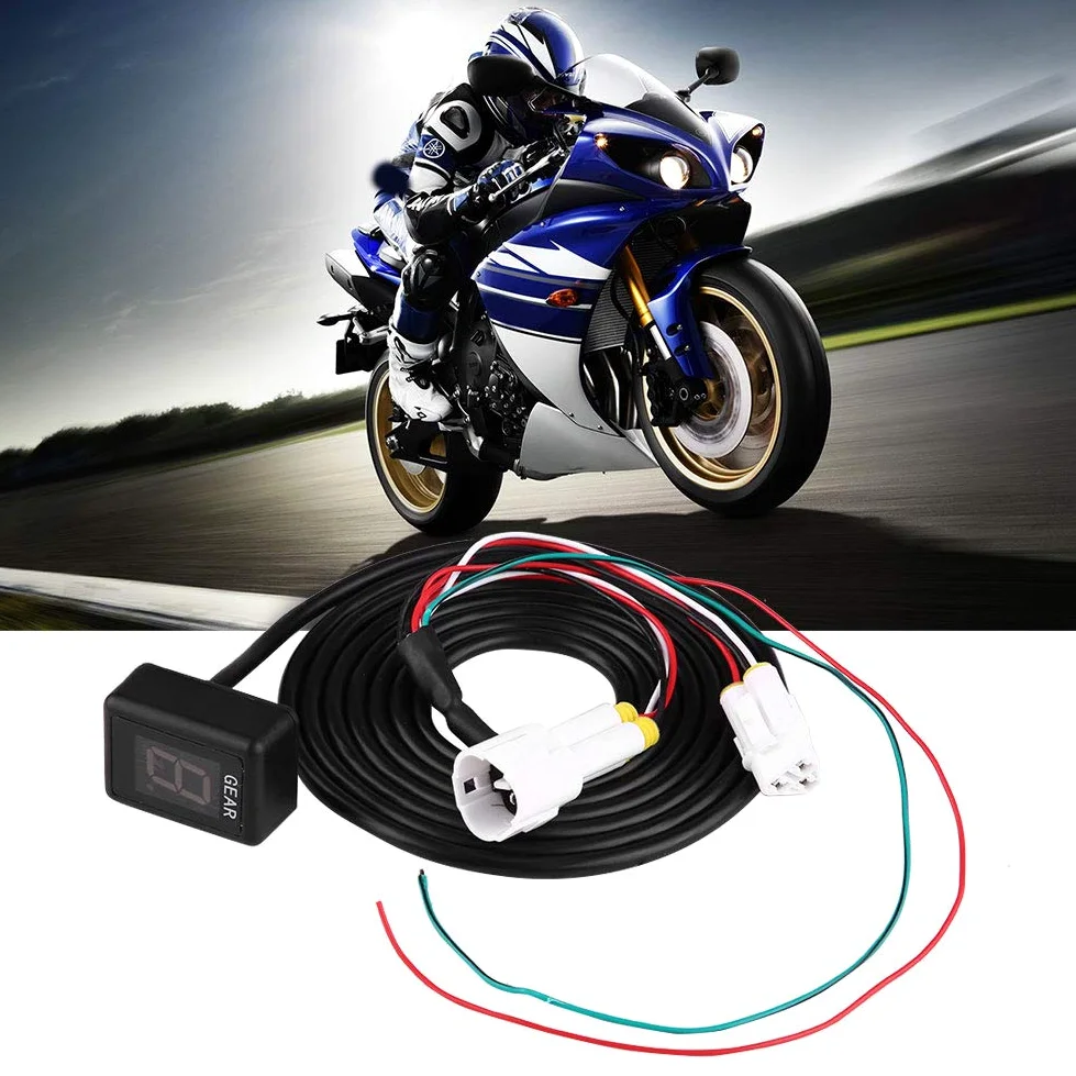 Indicador del engranaje de la motocicleta, Montaje de enchufe de ECU impermeable para motocicleta Indicador LED de 6 Engranajes Pantalla LED
