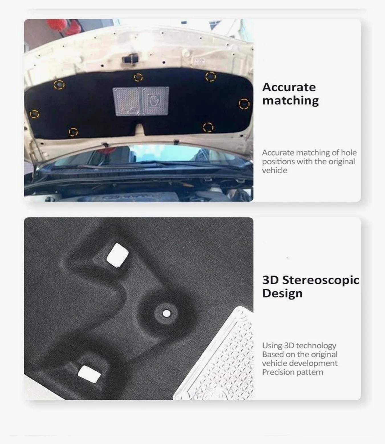 Almohadillas de algodón calefactables para el capó del Motor del Coche para Civic de 10.ª generación (2016-2021), insonorizadas, ignífugas.