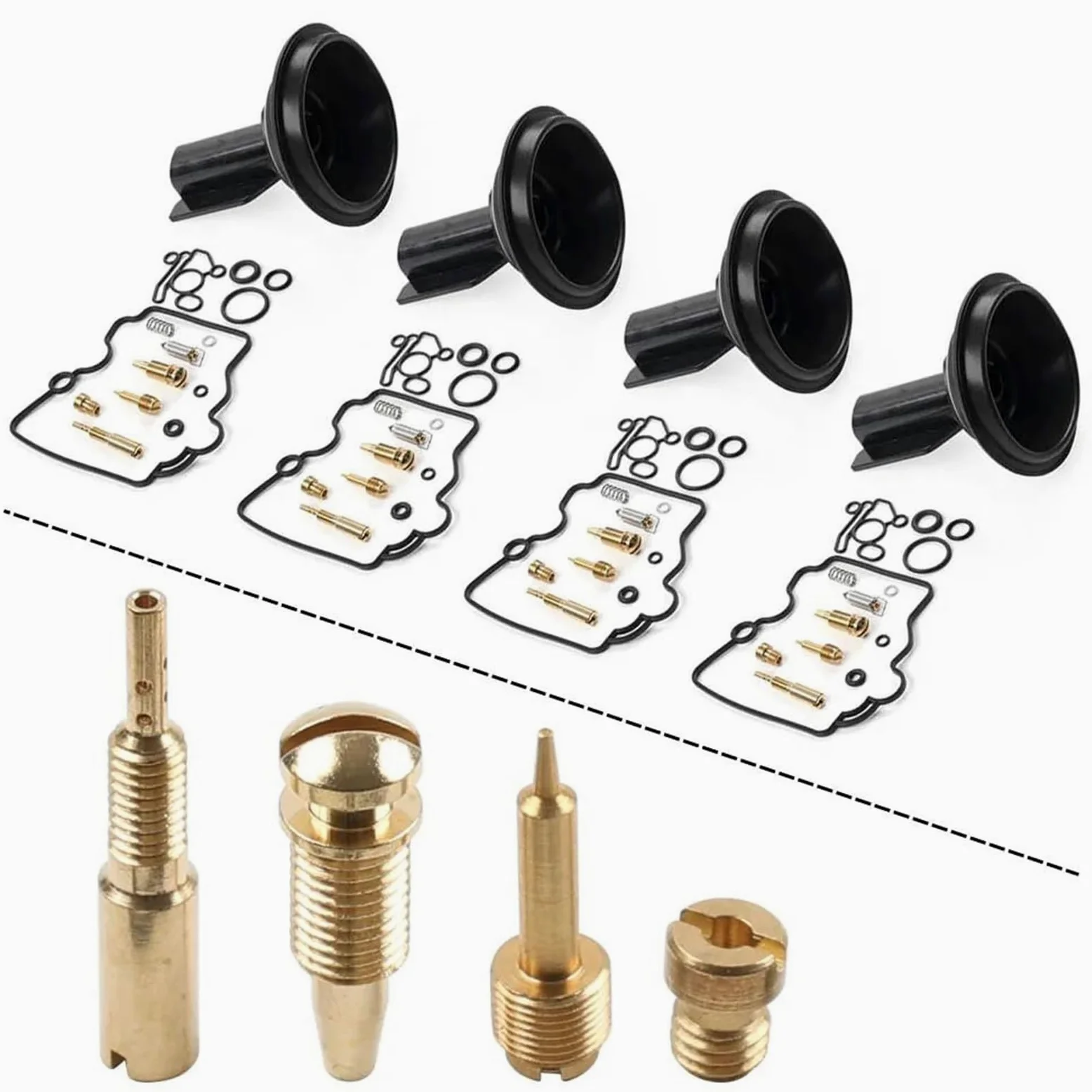 BAYDE Kit de Juntas de carburador Juego De 4 Kits De Reparación De Carburador Motocicleta para Suzuki para RF900R 1994-1997
