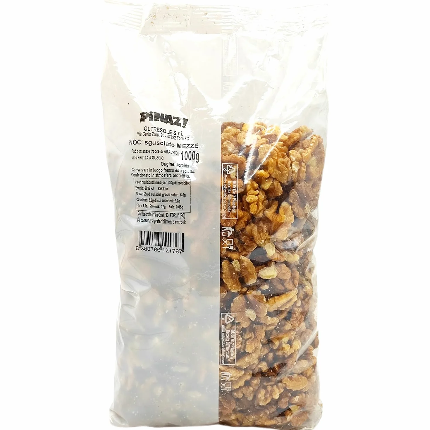Nueces Mondadas 1 Kg Tipo A sin Cáscara Oltresole Frutos Secos Omega 3