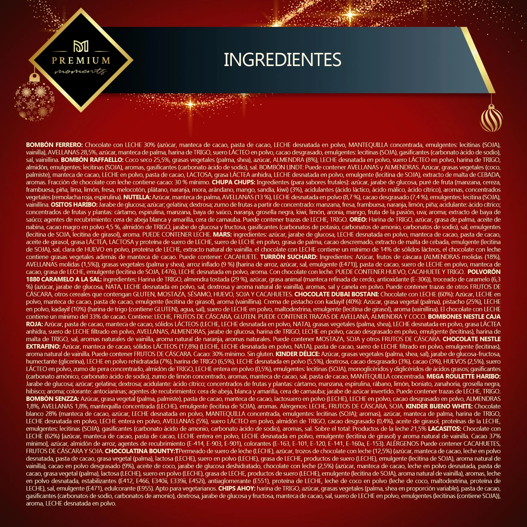 Calendario de Adviento Premium Moments 2025 Edición Lujo XXL 24 Delicias Ferrero Rocher Raffaello Caja Roja Chocolate Dubai 640 g