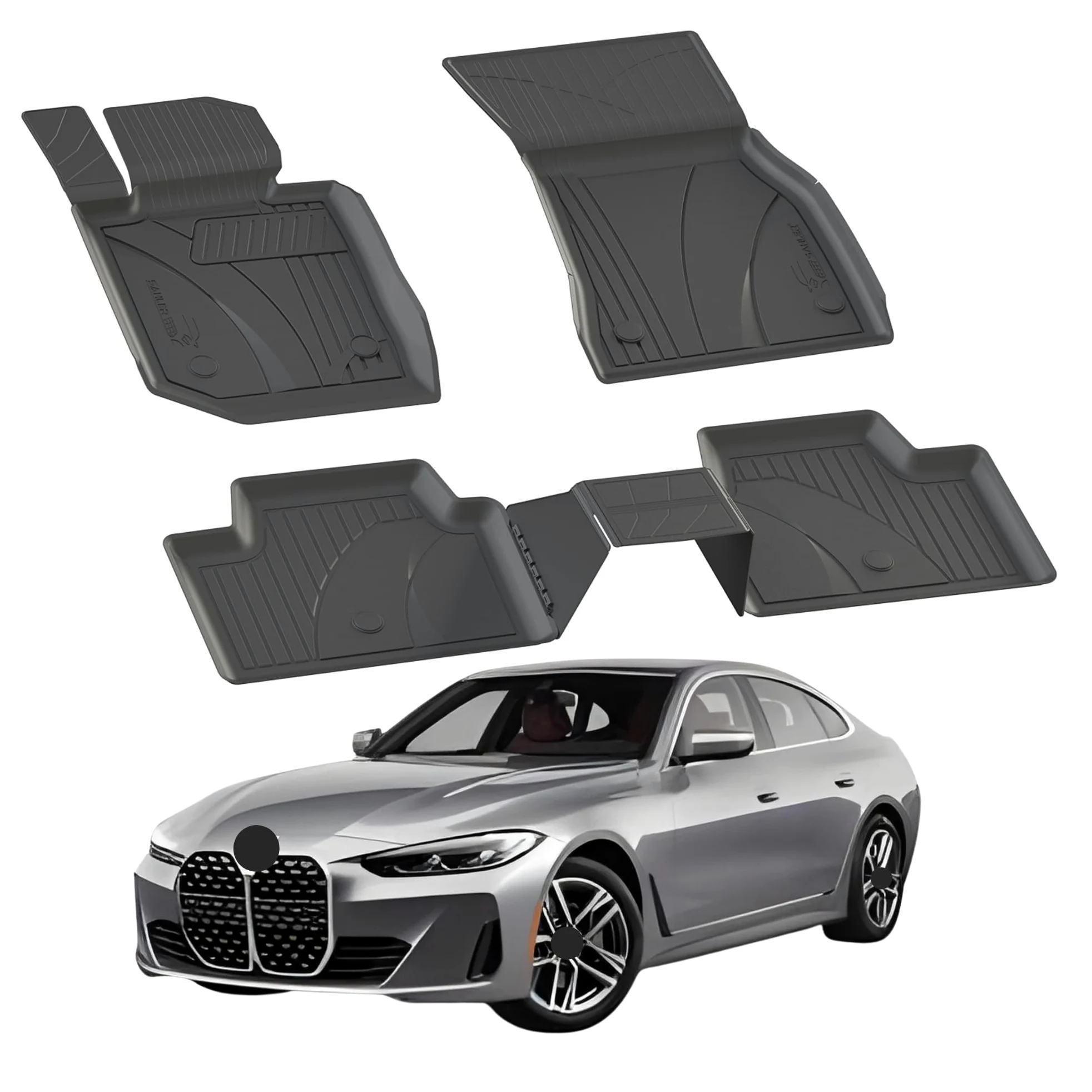 Sahler Alfombrillas de Coche compatibles con BMW G26 4 Gran Coupe 2021-2026 | 4.5D Premium TPE Goma Antideslizante Alfombrillas de Goma Impermeable para Coche Negro