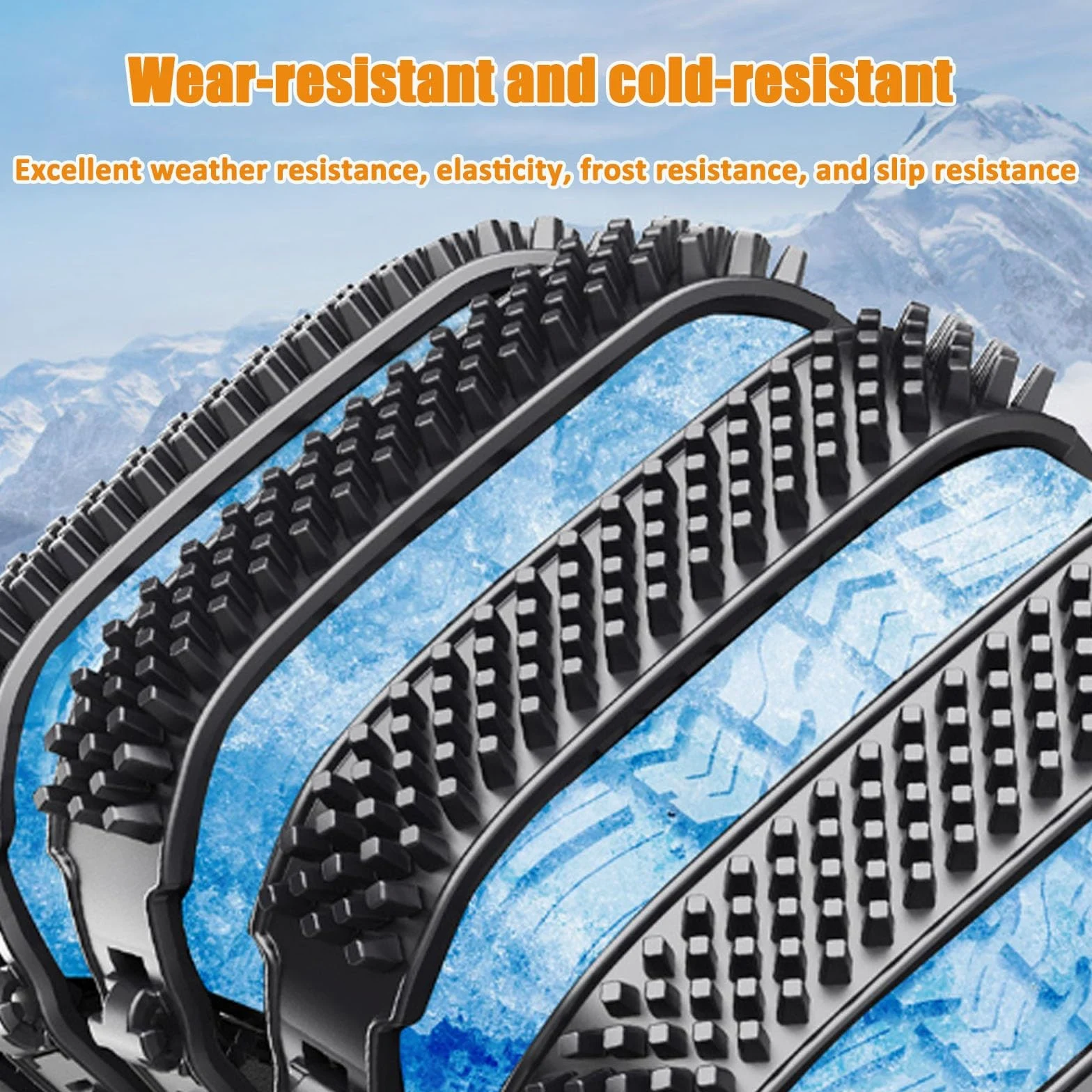 Cadena de Nieve 10 Unidades, Universal Cadena de Nieve para Coche, Cadenas Antideslizantes para Neumáticos de Nieve, Para coches, SUV y camionetas, Ancho 165-275mm(Orange,40PCS)