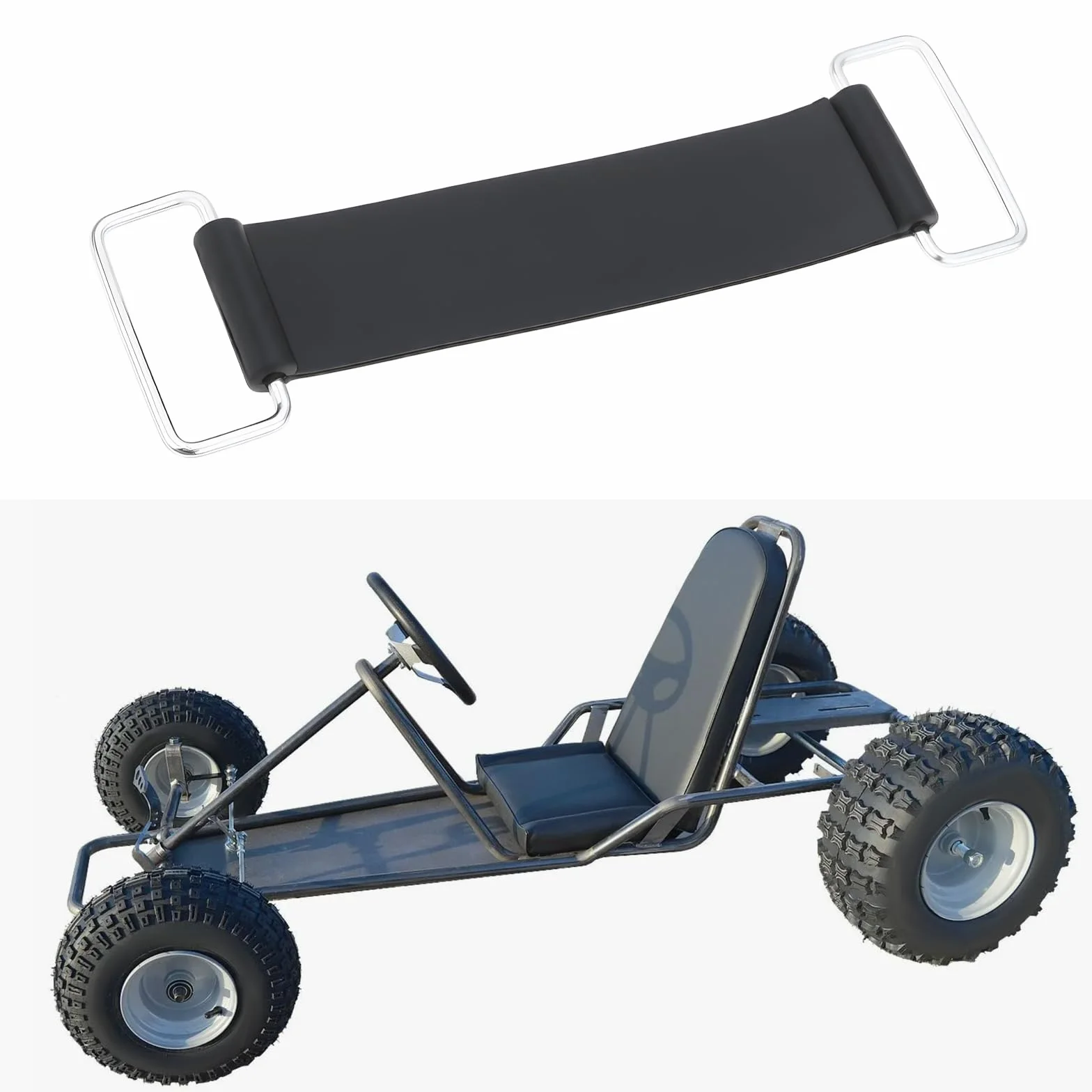 EMSea 2 correas de repuesto de goma para batería de motocicleta, 131 mm, para ATV, quad, kart, Pit Dirt Bike