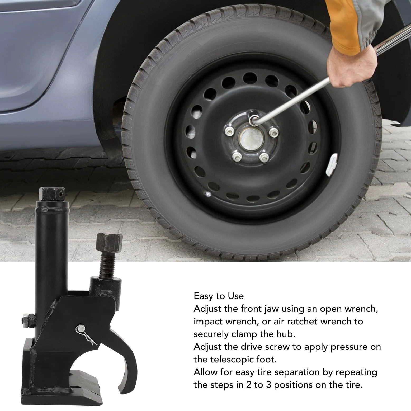 TOPINCN Rompetalones de Neumáticos Manual Portátil, Herramienta de Reparación Eficiente y Duradera para Tractores, Camiones, SUV, Coches, 1 Unidad