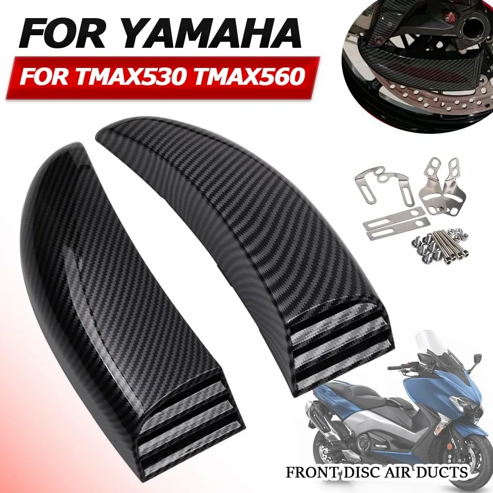 Conducto de aire Conducto Aire Freno Delantero Para TMAX530 560 DX SX | Kit de montaje de enfriador de pinza de freno, conductos de aire de refrigeración de disco delantero de motocicleta