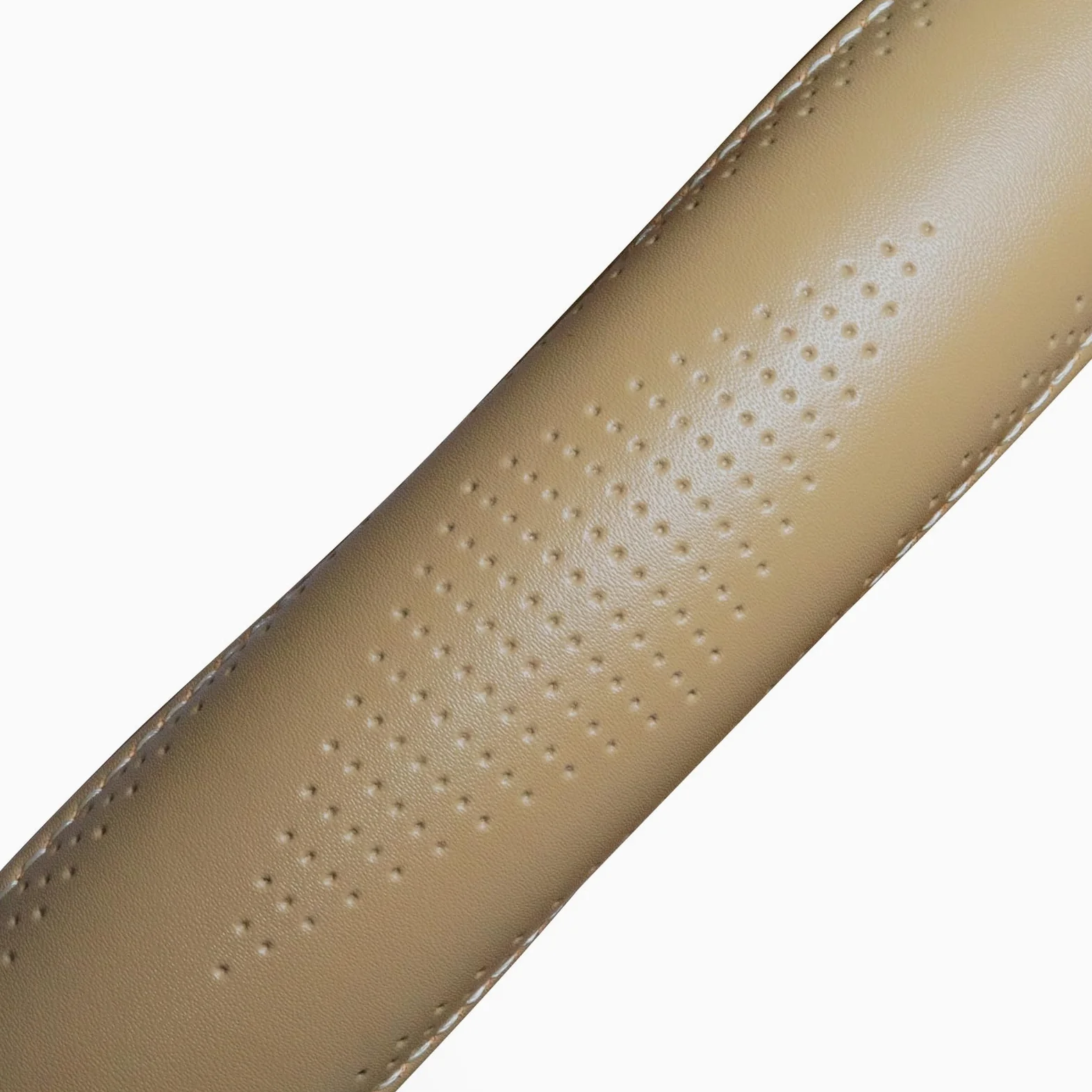 HAOKAY Funda de volante de cuero genuino beige de grado superior para hombres y mujeres, funda de volante de lujo para coches, SUV y camiones, universal de 14.5 a 15 pulgadas