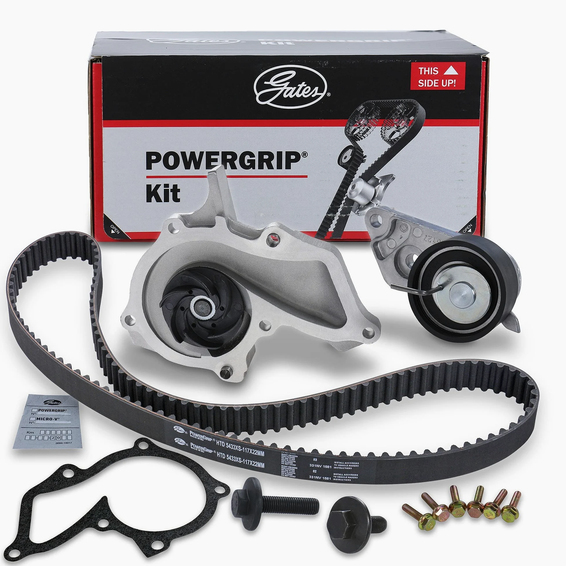 GATES KP25433XS-1 Bomba de agua + kit de correa de distribución Número de dientes: 117 22 mm con bomba de agua Compatible con VOLVO V50 545, FORD Focus Mk2 Familiar DA, FFS, DS
