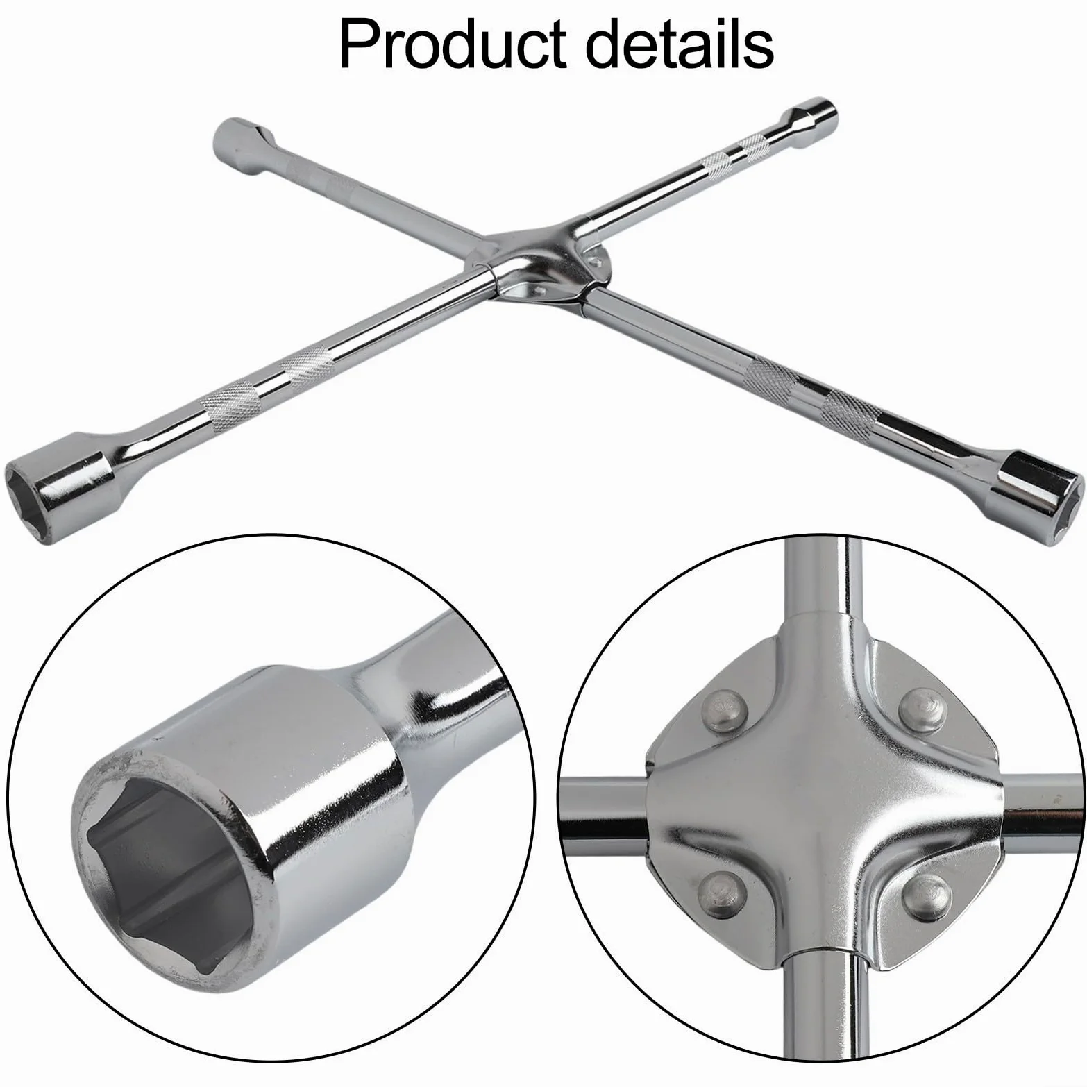 Llave cruzada multienchufe para tuercas de rueda de coche diseñada para una aplicación de par consistente y fiabilidad (20 pulgadas)