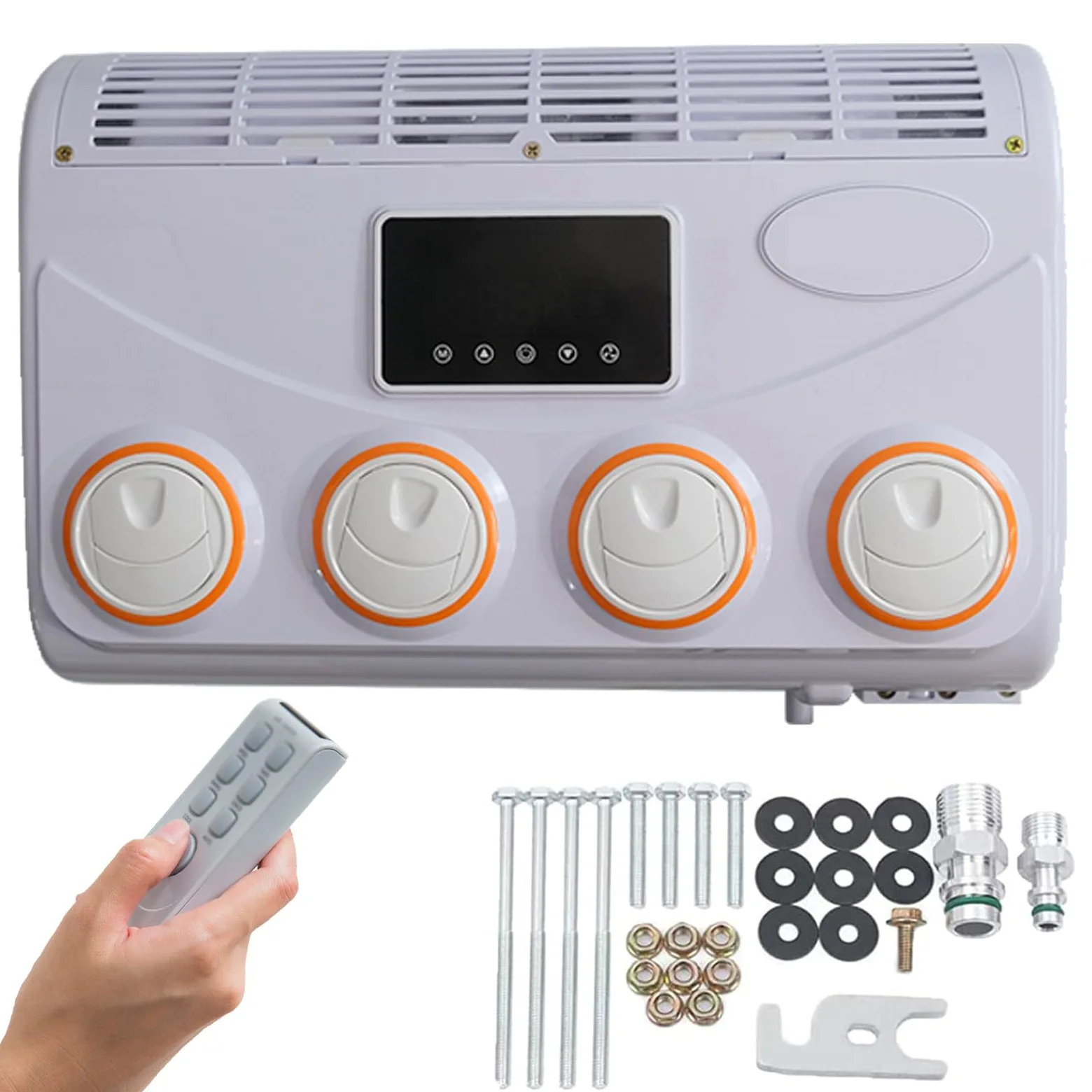 Mini Aire Acondicionado 12V/24V DC para Autocaravana, Evaporador y Ventilador de Techo