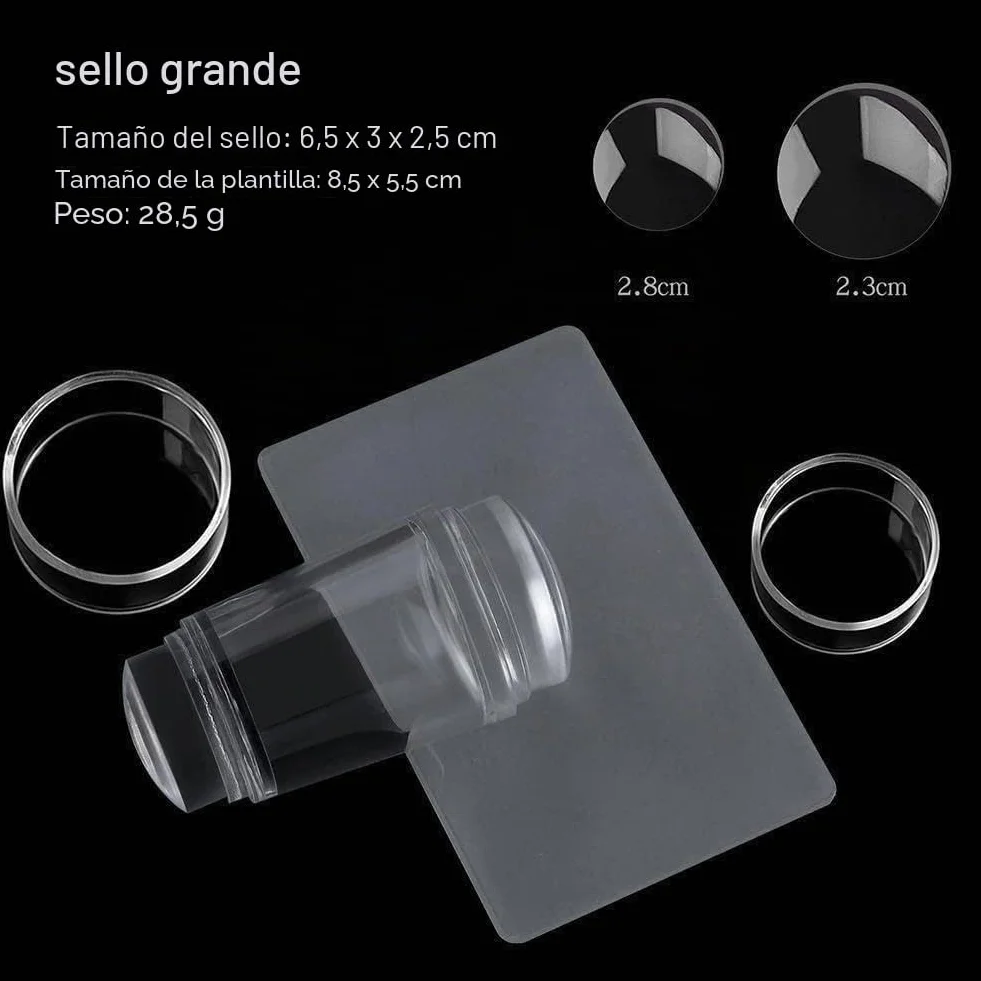 Sello de silicona transparente en gel para puntas de uñas francesas, doble cabeza, herramientas de estampación, manicura