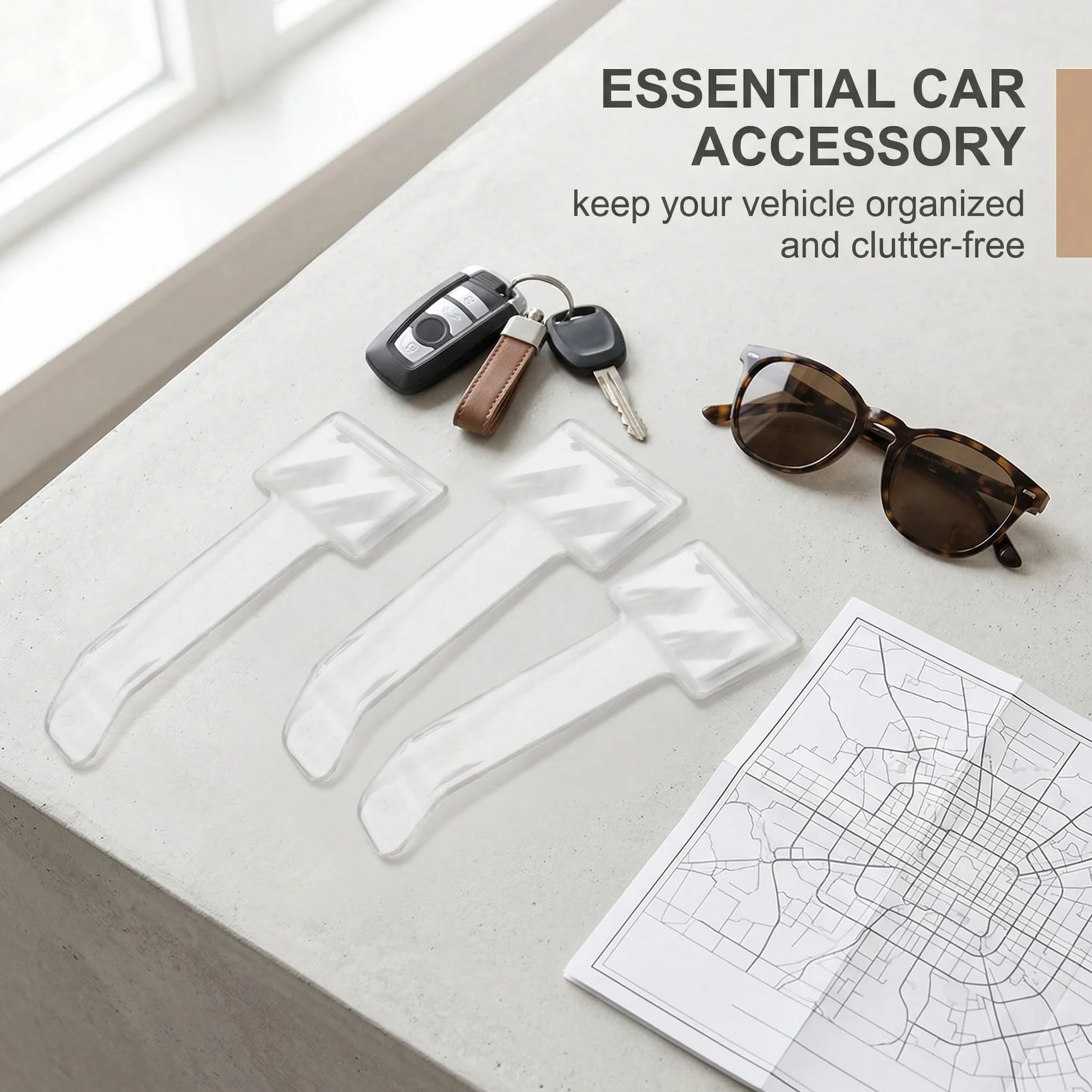 4 Piezas Clips Adhesivos para Tickets, Soporte de Parches para Parabrisas, Porta Tickets para Coche, Soporte para Tarjetas y Documentos Adhesivo