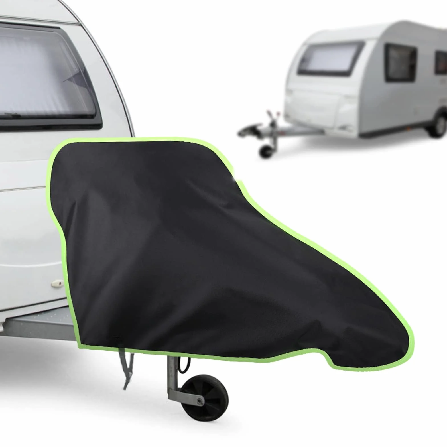 URAQT Cubierta para Remolque de Caravana Cubierta, 420D Impermeable Cubierta de Remolque para Remolquede Cabezal de Caravana Duradera Impermeable contra Lluvia y El Polvo, 94 * 65cm