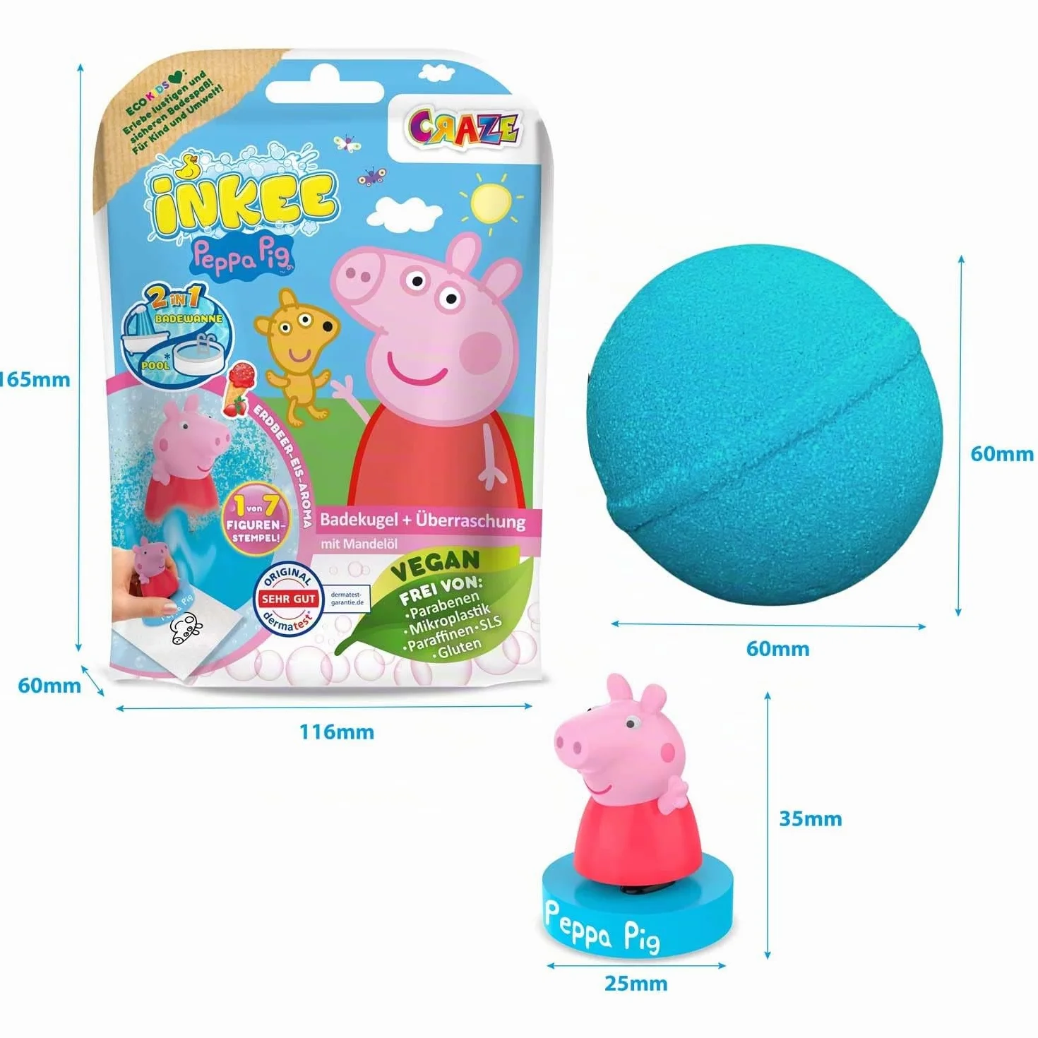 Peppa Pig Bombas de Baño Infantiles con Regalo Sorpresa 1 Unidad