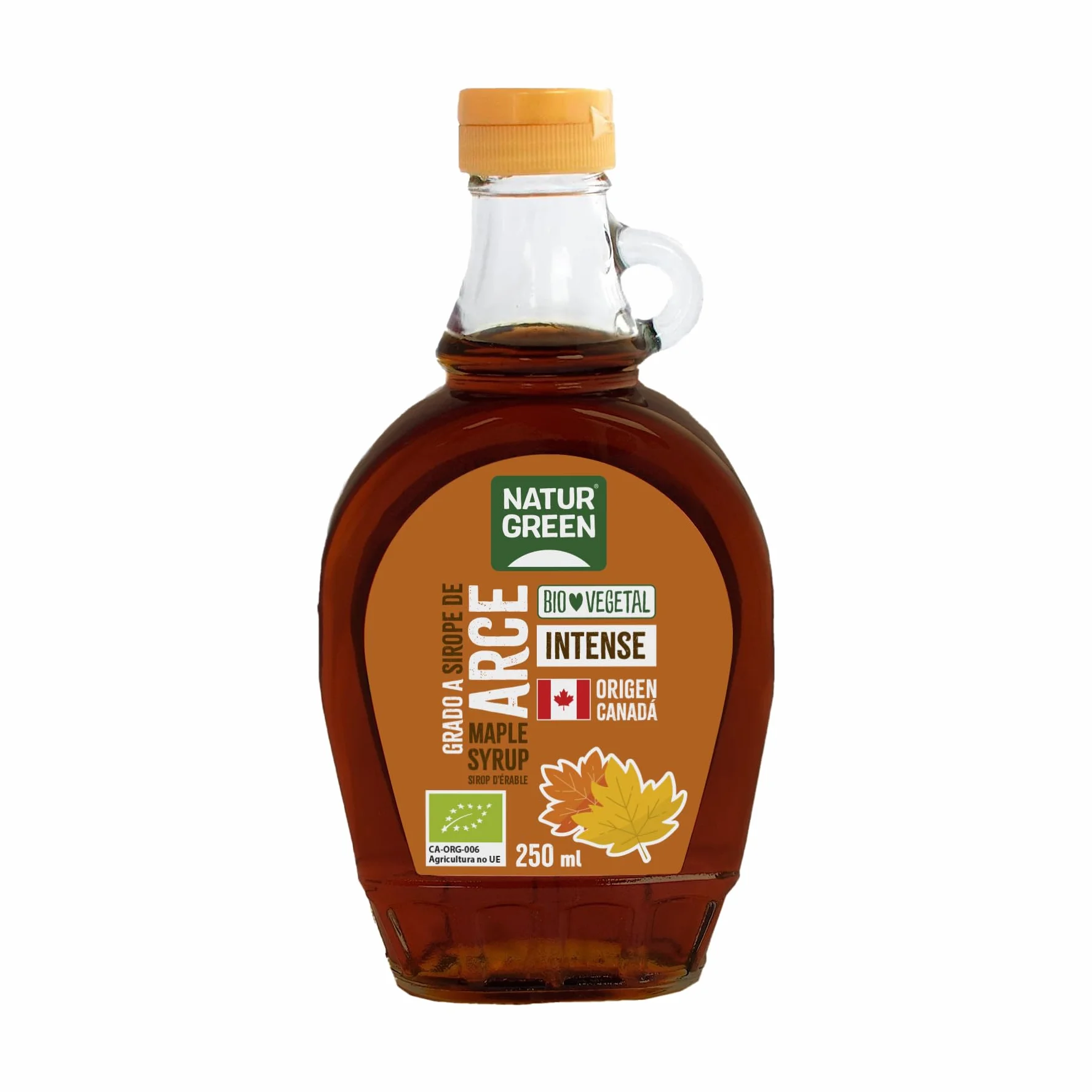 Sirope de Arce Bio 250 ml 100% Ecológico Endulzante Natural Sin Gluten Botella de Cristal
