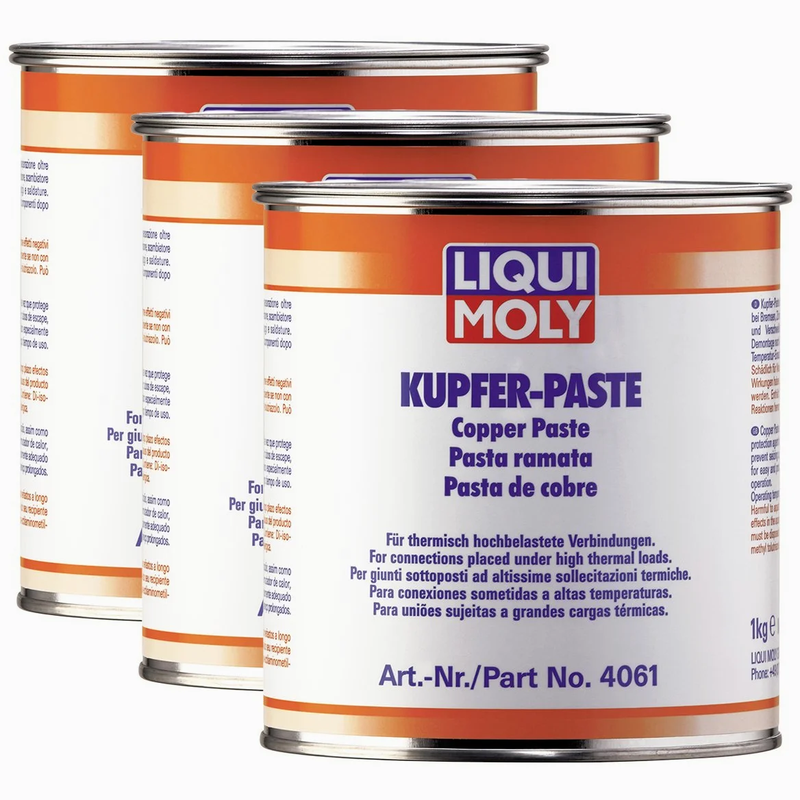 3 x Liqui Moly 4061 – Pasta de cobre cobre grasa 1 kg