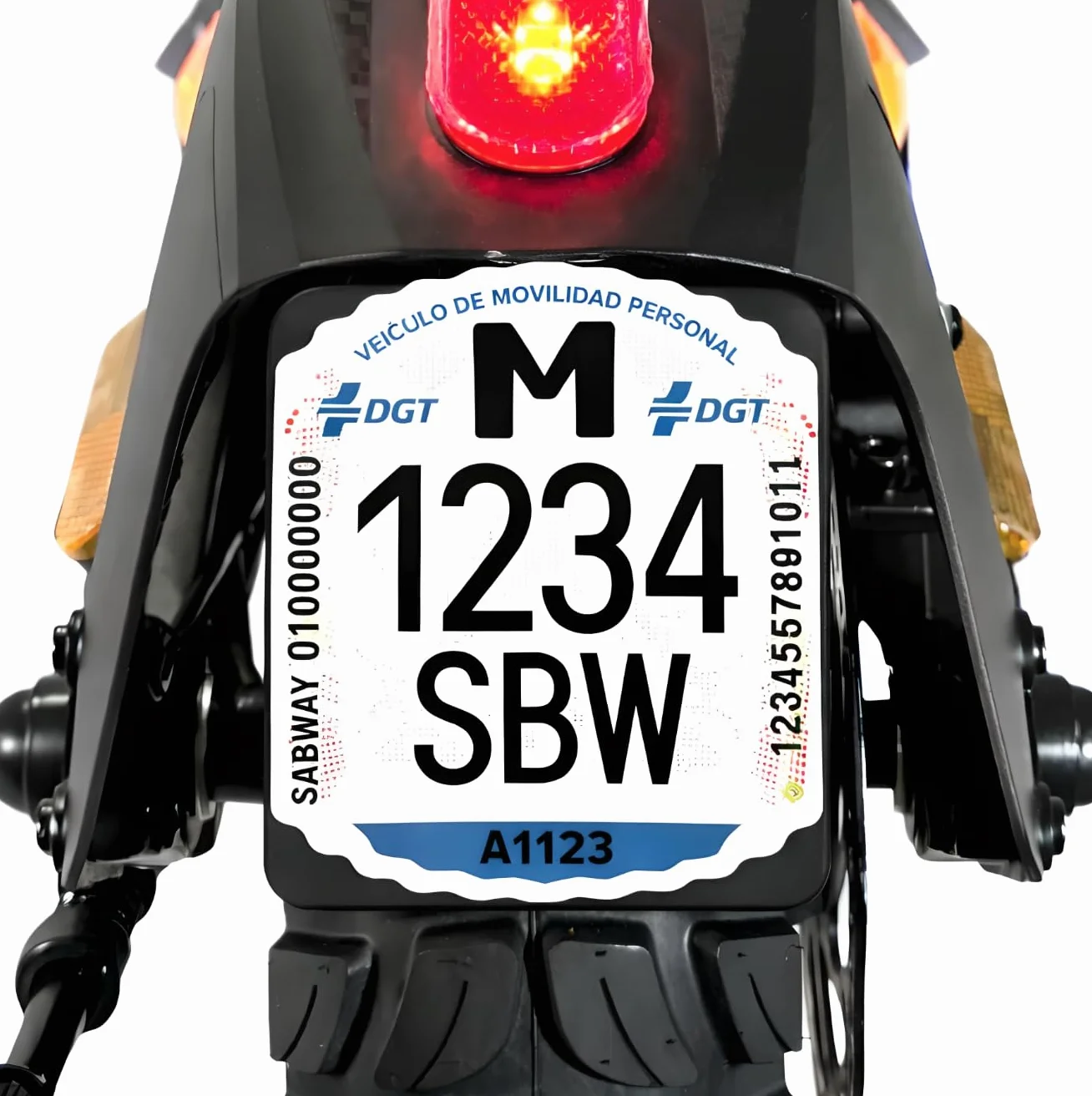 Matrícula Patinete Eléctrico VMP Homologada DGT 2026 – Etiqueta Adhesiva Identificativa Personalizada con Tus Datos – Obligatoria Vehículos Movilidad Personal – Evita Multas