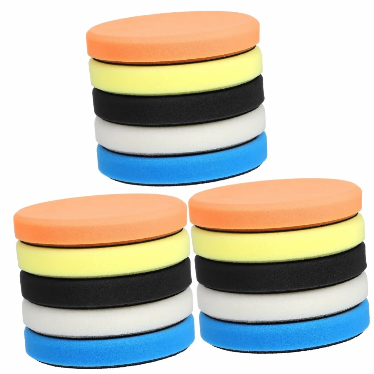 ULTECHNOVO 15piezas Almohadillas De Pulido De Esponja Para Coche Pads De Encerado y Pulido Compatible Taladros Material Resistente y Multifuncional