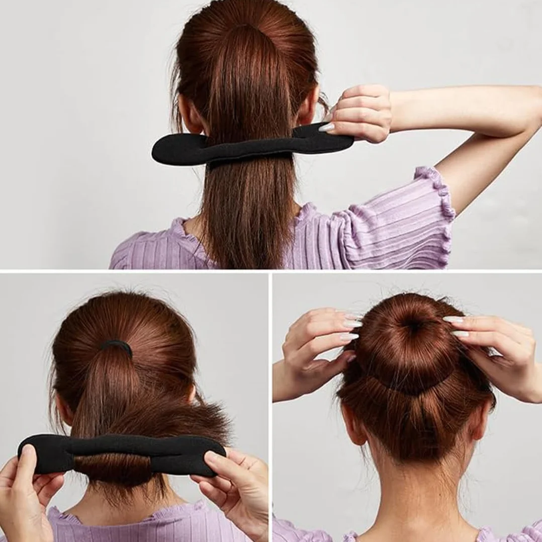 Magic Espuma Esponja Moño Pelo, Conjunto de Donas para Cabello, Twist Curler Donut