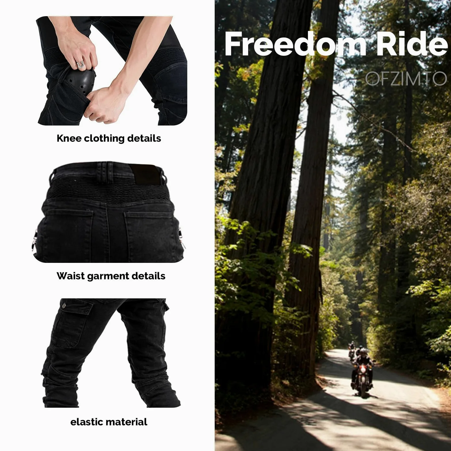 Pantalon Moto Hombre con Protecciones, Pantalon Vaquero Moto, Segunda Generación de Equipos de Protección Mejorados, Marcado CE (EN1621-1:2037)